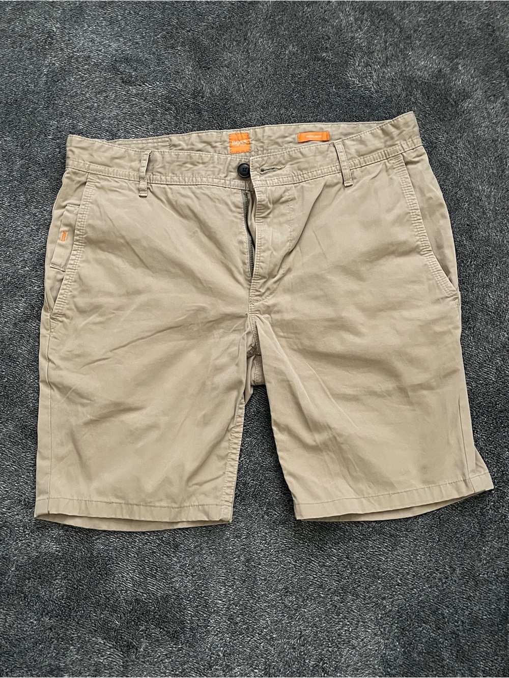 BOSS Orange Hugo Boss Men’s Regular Fit Chino Shorts Beige Khaki Size 32